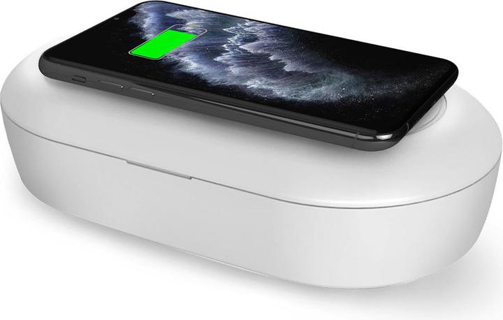 Produktbild SBS UV-Desinfektionsbox & Wireless Charger/induktive Ladestation 10W, weiss