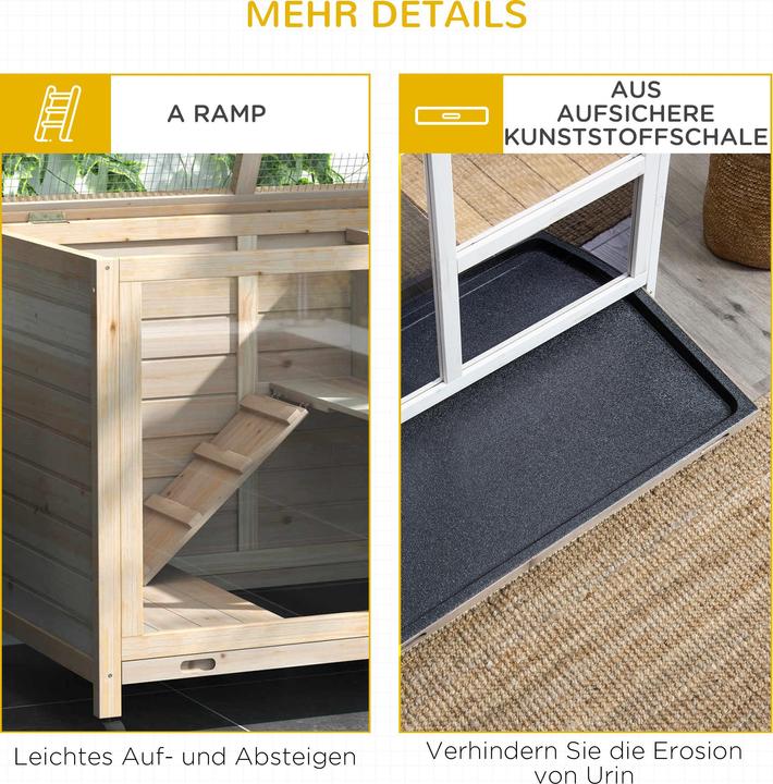 Produktbild PawHut Kleintierstall mit Rollen