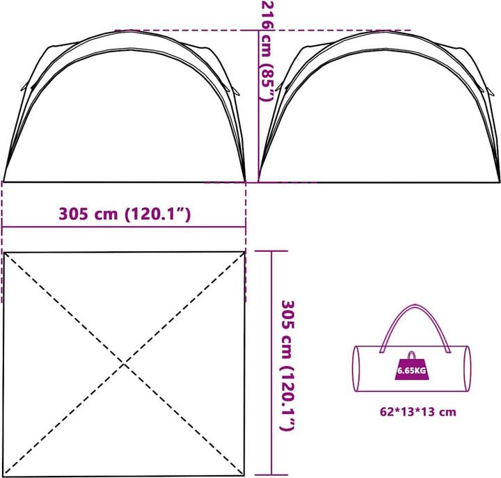 Produktbild VidaXL Partyzelt (305 cm, 305 cm)