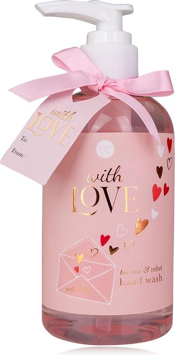 Accentra Handseife WITH LOVE in Pumpspender, 250ml, Duft: Tea Rose & Velvet, Farbe: rosa/rot/weiss, VE 6/24 (Flüssigseife, 250 ml)