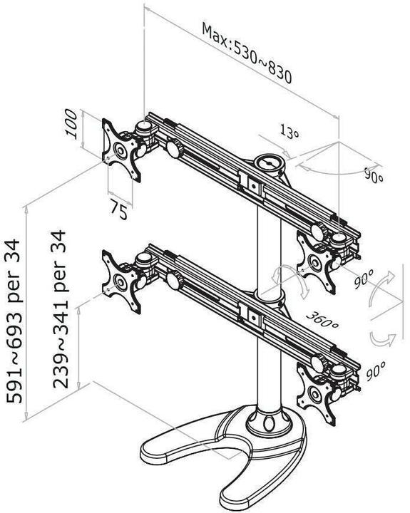 Actual product image Neomounts Fpma-D700dd4 (Table, 30")