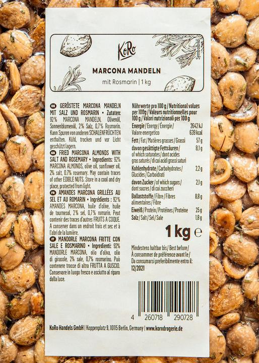 Image du produit KoRo Amandes Marcona grillées au sel et au romarin (1000 g)