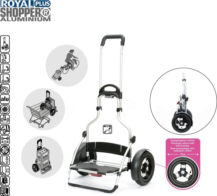 Image du produit Andersen Royal Shopper Plus Saira Chariot à provisions 60 cm avec roues gonflables