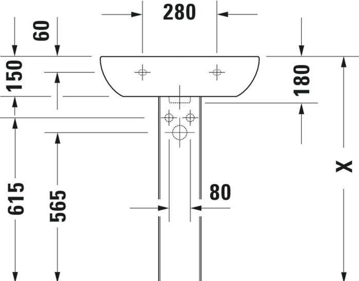 Produktbild Duravit Waschtisch D-Code 60 cm wei 2310600000 (460 mm, 600 mm)