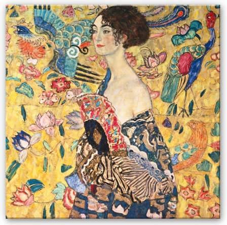 Produktbild Trenddeko Klimt - Dame mit Fächer (50 x 50 cm)
