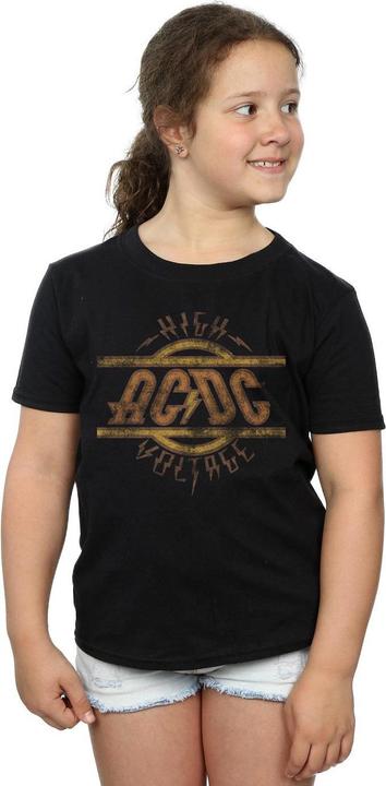 Produktbild AC/DC High Voltage BaumwollTShirt mit DistressedLogo Mädchen (152, 158)