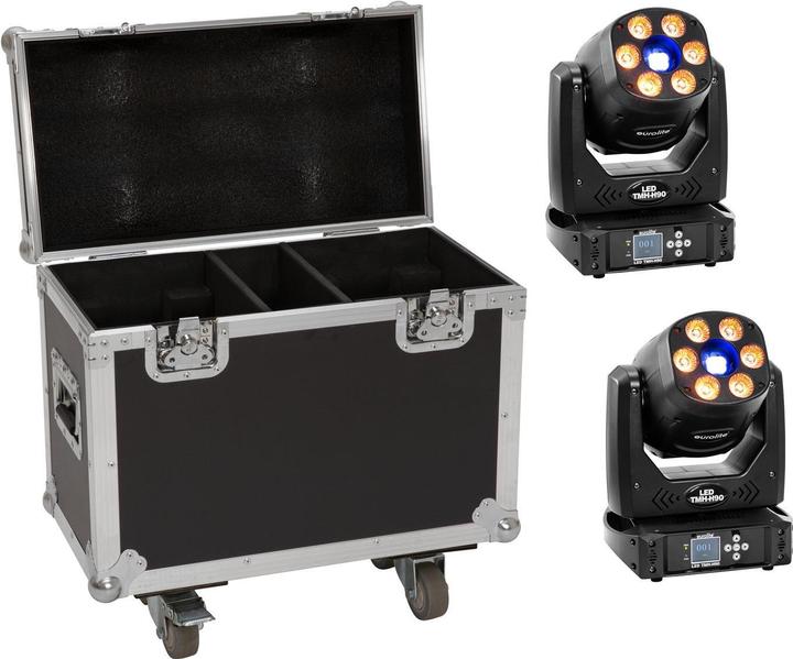 Eurolite Set 2x LED TMH-H90 + Case mit Rollen