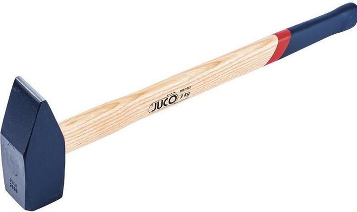 Actual product image Jucon Juco sledge hammer with wooden handle, forge hammer according to DIN 1042 standard, professional (3060 g)