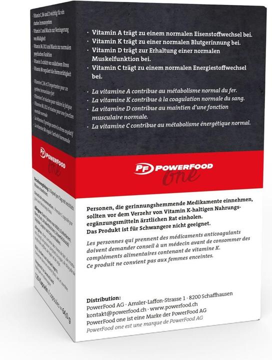 Image du produit PowerFood One Vitamines pour le sport (120 pièce(s), Capsules, 521 g)