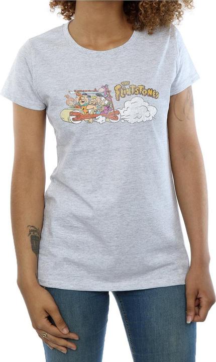 Immagine prodotto The Flintstones Family Car Distressed Maglietta Donna (XXL)