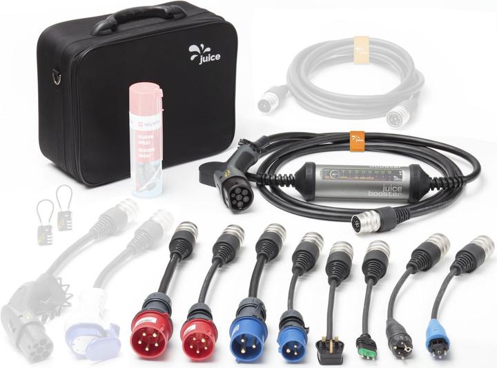 Image du produit Juice Technology Juice Booster 2 UE Traveller Set (Type 2, 22 kW, 32 A, CEE16 rouge, CEE32 rouge, CEE16 bleu, BS 1363, CEI 23, CEE 7/7, Type 13, CEE32 bleu)