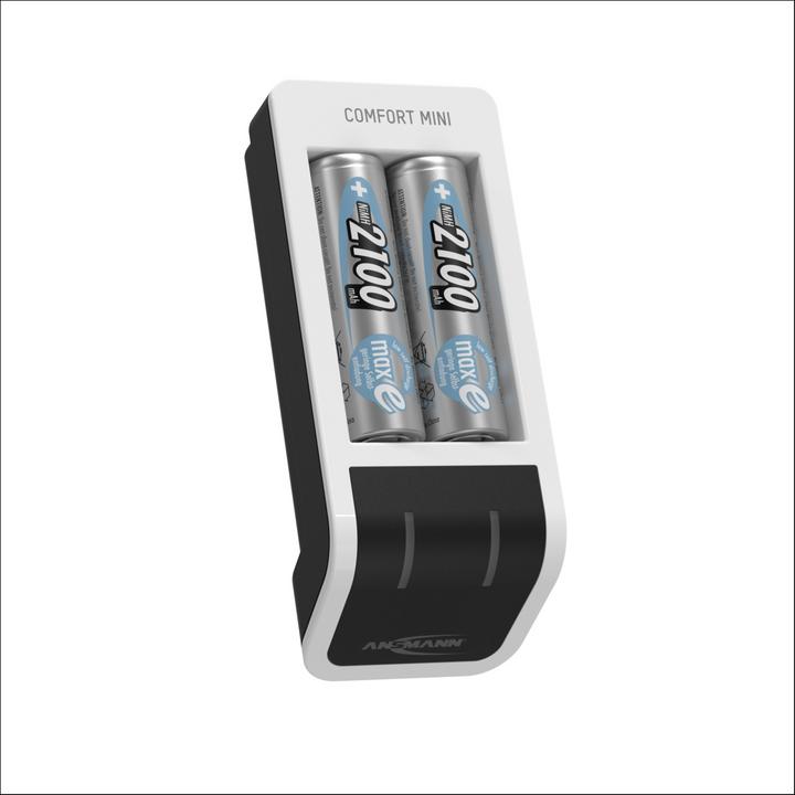 Produktbild Ansmann Comfort Mini Ladegerät inkl. 2 AA Mignon Akkus 2100 mAh (1 Stk., AA, AAA, 800.80 mAh, Akku)