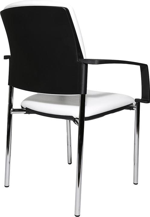 Image du produit Topstar Siège visiteur BtoB 10, piétement 4 pieds, revêtement similicuir, empilable, accoudoirs