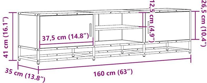 Produktbild VidaXL TV Schrank Lowboard Fernsehschrank Fernsehtisch Holzwerkstoff Metall (160 x 35 x 41 cm)