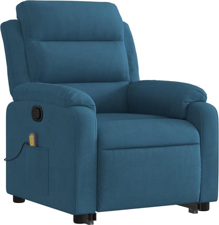 Produktbild VidaXL Massagesessel mit Aufstehhilfe Fernsehsessel Relaxsessel Blau Samt