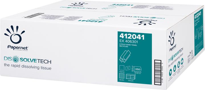 Actual product image Papernet Paper towels Werra 5000 sheets natural 20.3x24 cm Z-fold, Z-interfold, 1 ply, DISSOLVE TECH (250 x)