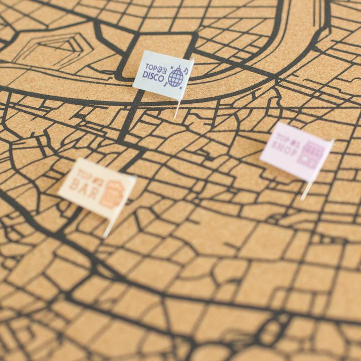 Produktbild Miss wood Woody Map Städtekarte - Rom - XL- in schwarz (Pinnwand, 90 x 60 cm)