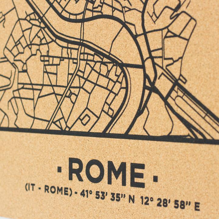 Produktbild Miss wood Woody Map Städtekarte - Rom - XL- in schwarz (Pinnwand, 90 x 60 cm)