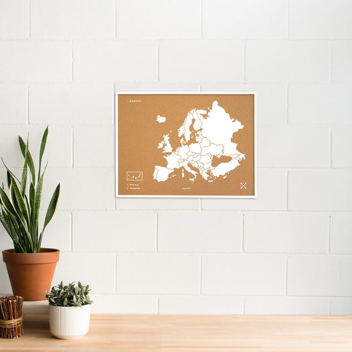 Produktbild Miss wood Woody Map Europakarte - Europa - L - in weiss - weisser Rahmen (Pinnwand, 60 x 45 cm)
