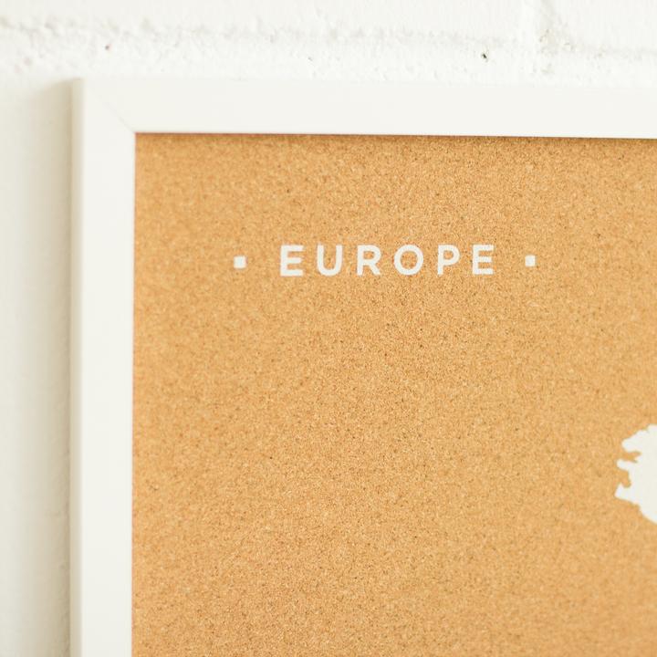 Produktbild Miss wood Woody Map Europakarte - Europa - L - in weiss - weisser Rahmen (Pinnwand, 60 x 45 cm)