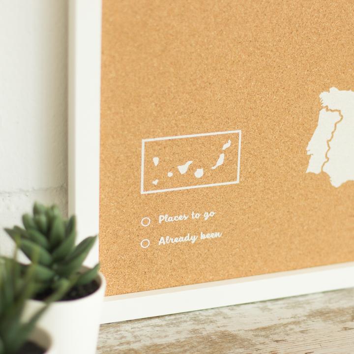 Produktbild Miss wood Woody Map Europakarte - Europa - L - in weiss - weisser Rahmen (Pinnwand, 60 x 45 cm)