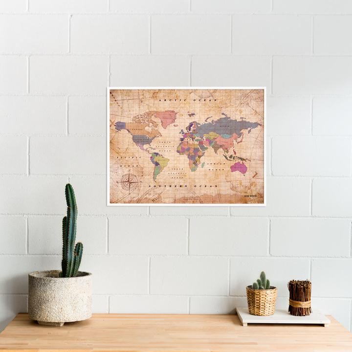 Produktbild Miss wood World Map Old School (Pinnwand, Weltkarte, 60 x 45 cm)
