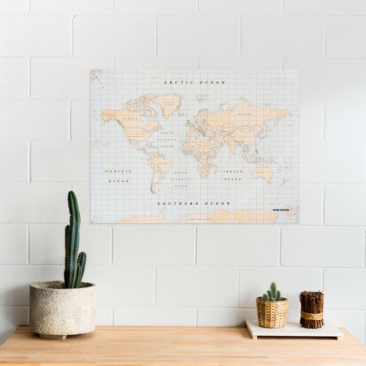 Immagine prodotto Miss wood Mappa del bosco - Acquerello - XL - Vintage (Bacheca, Mappamondo, 90 x 60 cm)