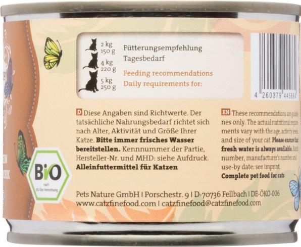 Image du produit Catz Finefood Bio No.509 Porc (Adulte, 6 pcs, 200 g)