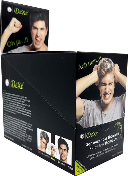 Image du produit Dexe Shampooing noir Shampooing noir pour cheveux noirs 25 ml*24 (600 ml, Shampoing liquide)