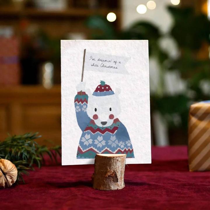 Produktbild Einfach Weniger Weihnachtskarte - einpflanzbare Postkarte mit bunten Blumensamen (Oh, deer Christmas is here) (1 Stk.)