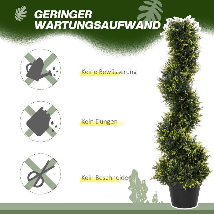 Produktbild Swisshandel24 2er Set künstliche Zedernbaum gross 90 cm Kunstpflanze für Wohnzimmer Büro (90 cm)