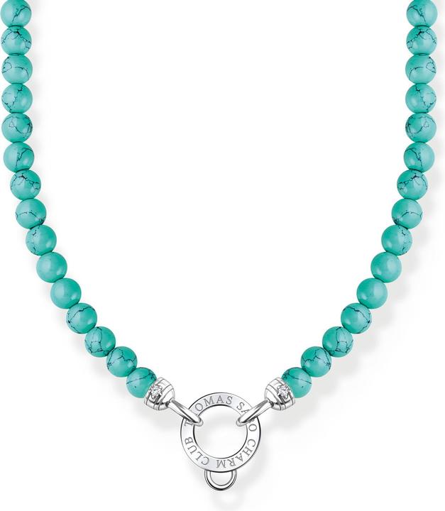 Thomas Sabo Kette mit türkise Perlen (925er Silber, 40 - 45 cm)