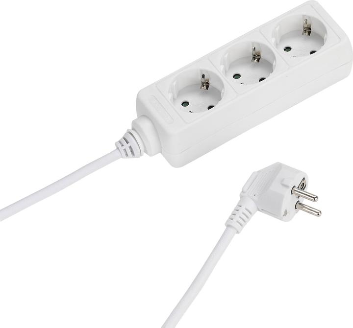 Actual product image Vivanco 3-socket outlet strip white 1.4m 27013 EBL 3W 3 x Schuko, child-proof, without switch (3 x, CEE 7/3)