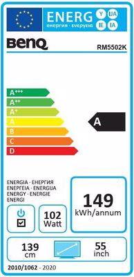 Energie-Label BenQ RM5502K (3840 x 2160 Pixel, 55")
