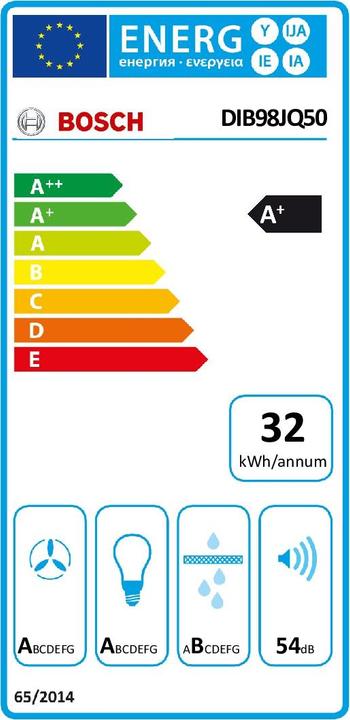 Energie-Label Bosch Hausgeräte Guter DIB98JQ50 (Inselhaube)