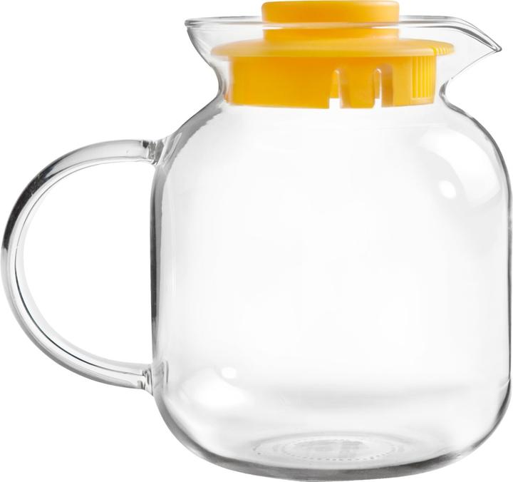 Ibili Pichet en verre avec couvercle 1,2 litre Carafe résistante à la chaleur pour boissons chaudes et (1.20 l)