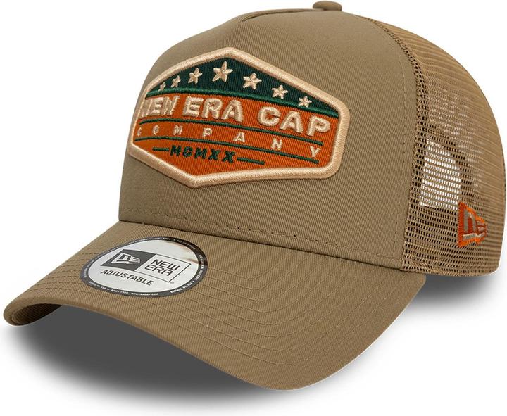 New Era A-Frame Mesh Trucker Cap - Vintage Brand Khaki (One Size)