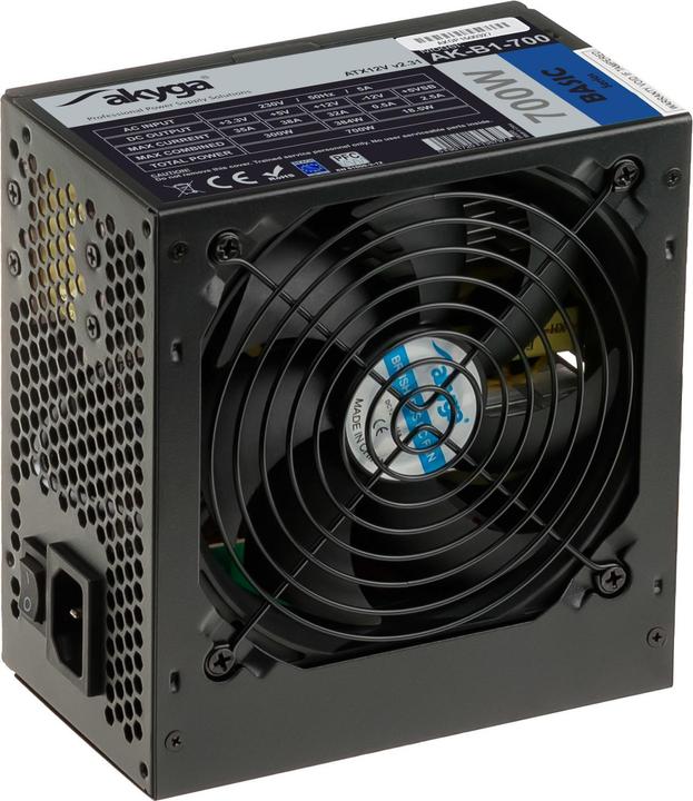 Image du produit Akyga AK-B1-700BE Alimentation ATX 700W Juodas EDITION P4+4 PCI-E SATA PPFC 12 cm (700 W)