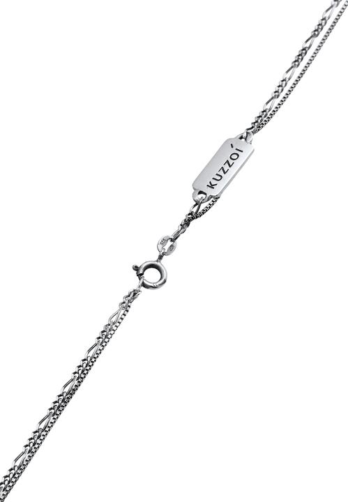 Produktbild Kuzzoi Halskette Herren Layer Figaro Venezianer Plättchen 925 Silber (925er Sterling Silber, 50 cm)