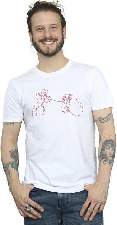 Produktbild Disney Lady And The Tramp Spaghetti Outline TShirt (XXL)