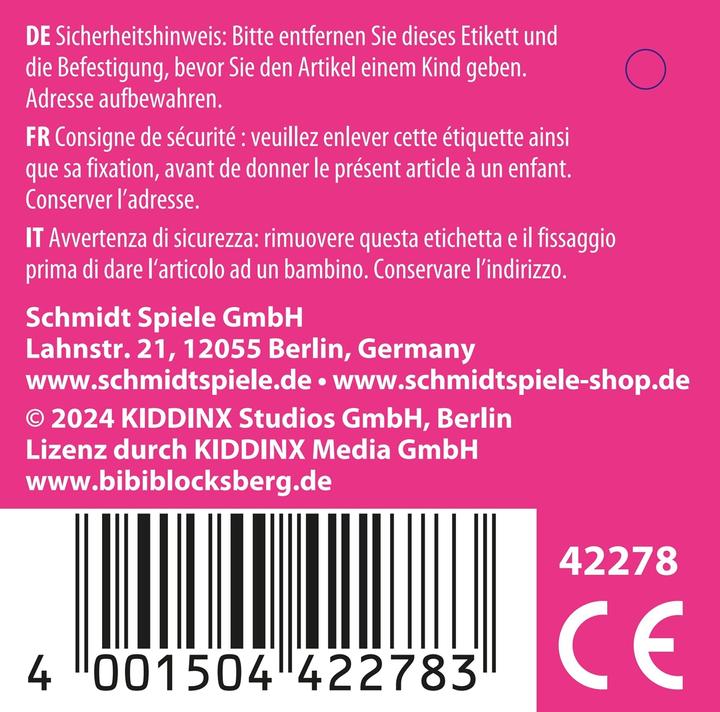 Nährwerte und Zutaten Schmidt Spiele Bibi Blocksberg, Bibi Blocksberg, 25 cm (25 cm)