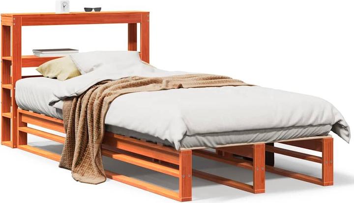 Actual product image VidaXL Solid wood bed Wooden bed Bed pallet bed with headboard 180x200cm pine (180 x 200 cm)