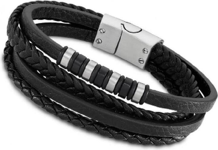 Lotus Style - Stylish menÂ's leather bracelet LS2101-2 / 1 (Matéral)