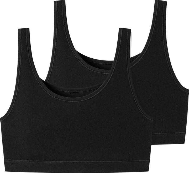 Produktbild Schiesser Damen Bustier ohne Cup Bra BH 95/5 Organic Cotton nachhaltig | 2 Stück (46, 2er Pack)