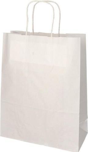 Immagine prodotto Papstar Sacchetto di carta, 280 x 220 x 100 mm, bianco in carta kraft, 70 g/mq, capacità di carico: 6 kg (Borsa da regalo, 25 x)