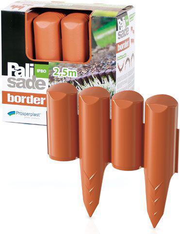 Prosperplast 2,5 m Rasen Kunststoff Grenze Rand, in terracotta Farbe (250 cm)
