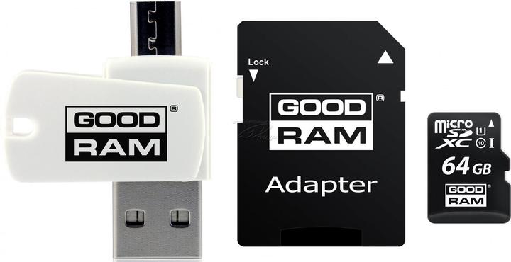 Image du produit Goodram All in one M1A4-0640R12 carte mémoire 64 Go MicroSDXC Class 10 UHS-I+ The - Extend (64 Go, microSDXC, U1, UHS-I)