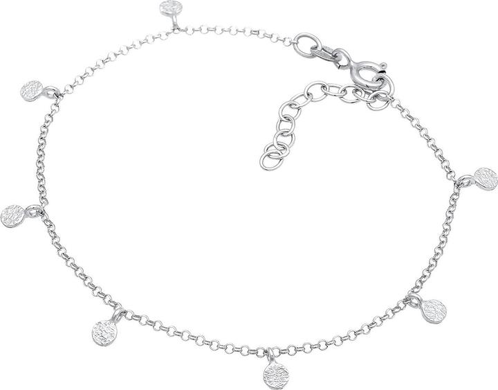 Image du produit Elli Bracelet plaquette Coin rond mat structure 925 argent (16 cm, Argent sterling 925)
