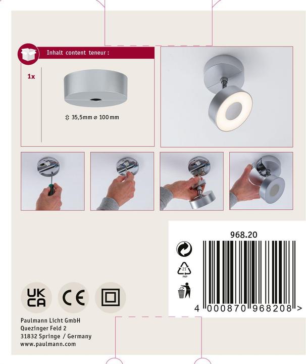 Image du produit Paulmann Base de spot unique URail