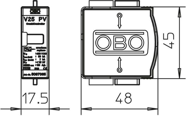 Actual product image OBO Bettermann CombiController V25 top part for PV- 5097065